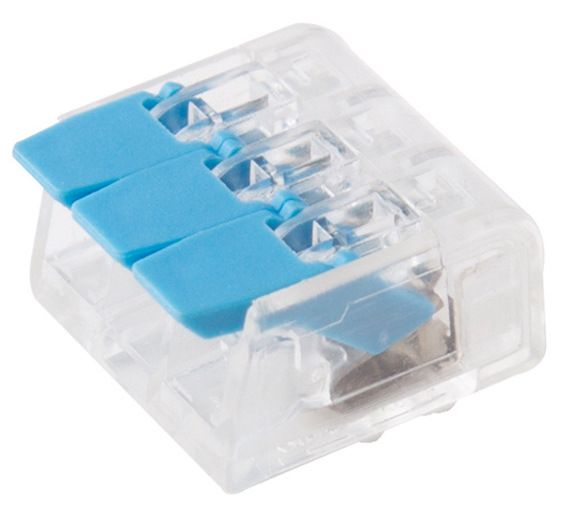 Set 10x Conectori 3 poli pentru doza 0,08 - 2,5mm transparent/albastru