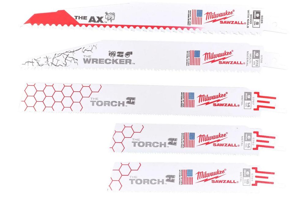Set panze SAWZALL BLADE SET Milwaukee, pentru fierastrau sabie SUPER SAWZALL M18, 49222205