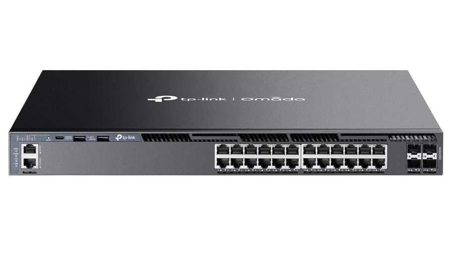 Switch 30 porturi Tp-Link Omada SG6428X, 24x Gb RJ45, 4x 10Gbps SFP, 2x RJ45, porturi USB C, capacitate 128Gbps, cu management
