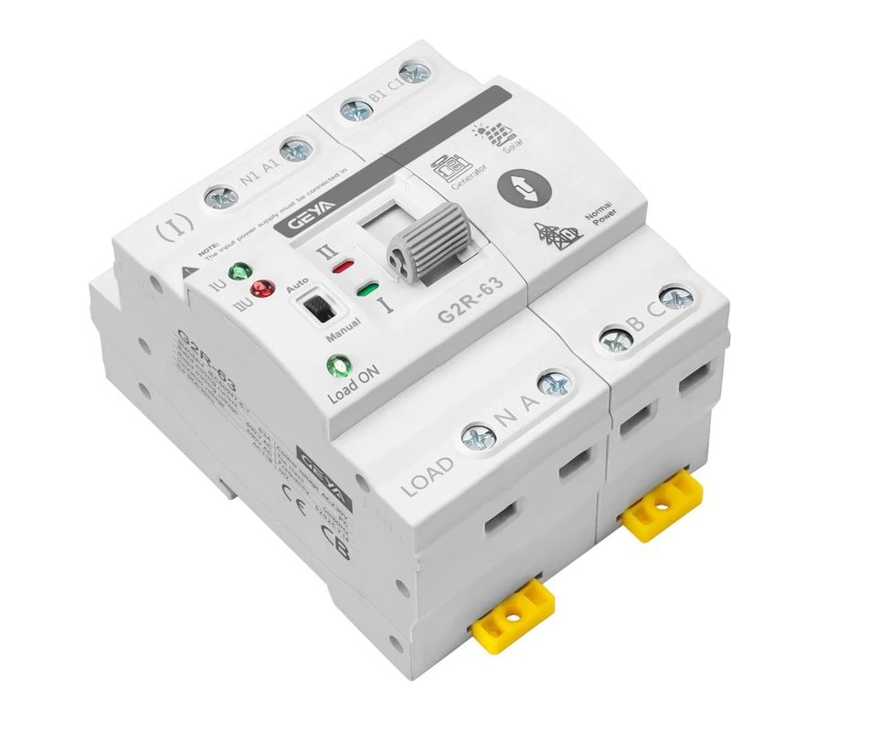 Comutator automat Trifazat ATS, 63A, 400V, 4 poli, montare sina DIN, Geya ATS 63A - 4P