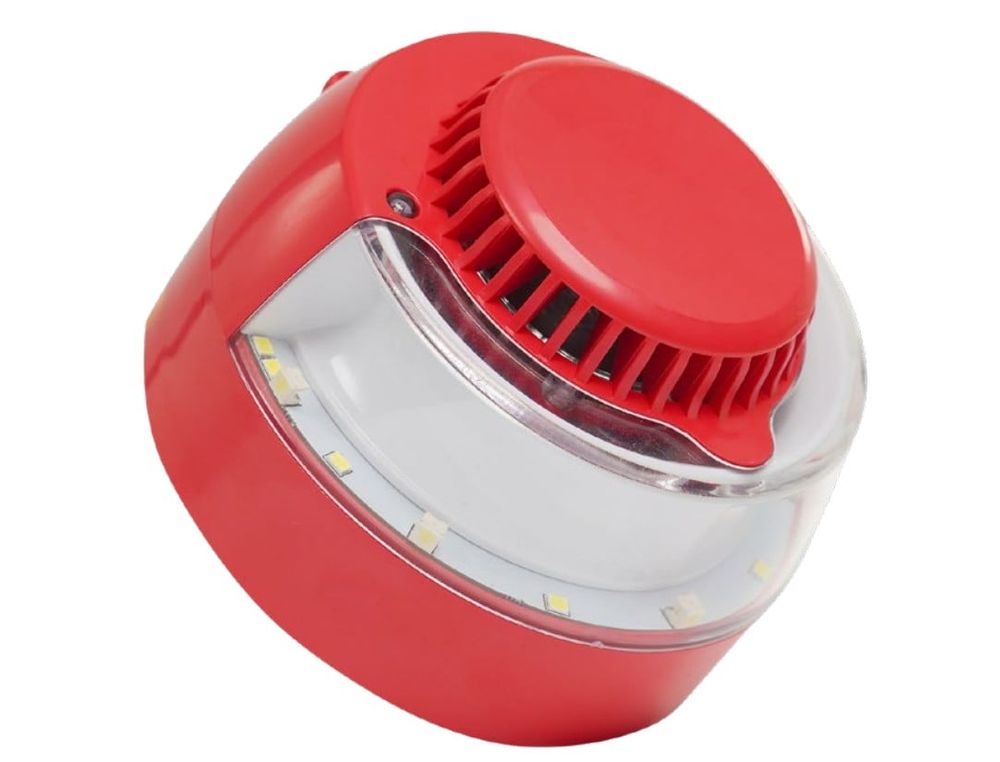 Sirena si Baliza cu Flash Optic Inteligenta Teknim, Adresabila, cu Izolator Incorporat, Culoare Alb-Rosu, TFS-2282