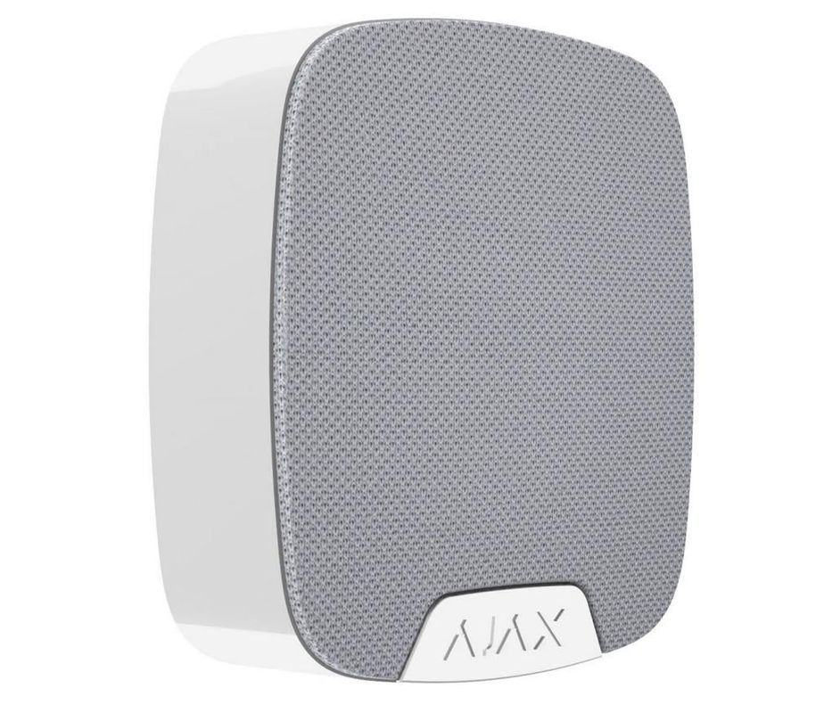 Sirena de interior pentru sisteme de alarma AJAX HOMESIREN WH, semnale luminoase si sonore, sunet de 113 dB, distanta comunicare maximum 2km