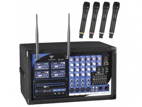 Sistem audio 400W cu 4 microfoane wireless, MIK0123
