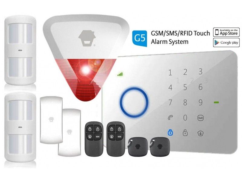Sistem de alarma wireless GSM/SMS/RFID Chuango G5 cu sirena