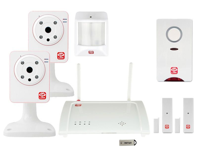 Sistem de securitate IP cu alarma si 2 camere supraveghere