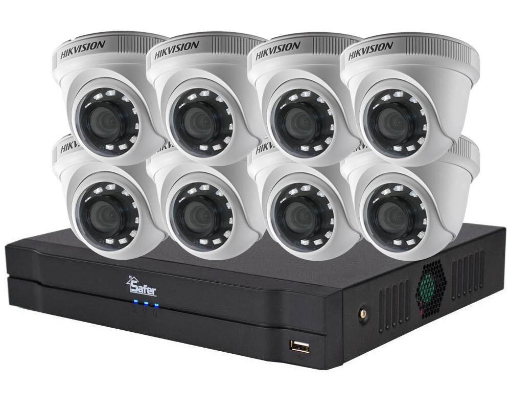 Sistem de supraveghere interior cu 8 camere dome 1080P