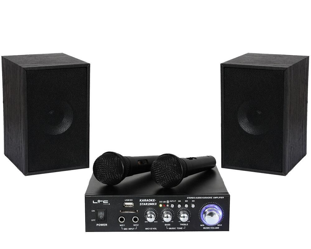 Sistem Karaoke cu amplificator, 2 boxe, 2 microfoane, Karaoke STAR2M