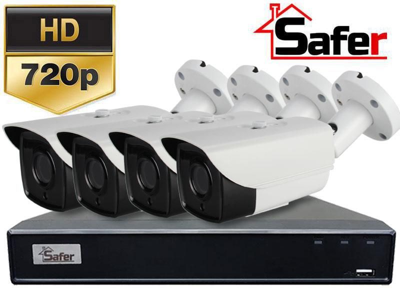 Sistem supraveghere Safer 4 camere HD IR 60 metri lentila 6 mm