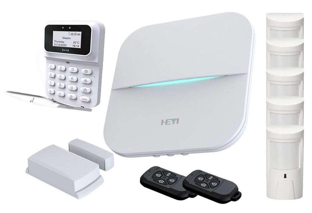 Sistem de alarma GSM wireless Heyi, 6 zone, Wi-Fi, TCP/IP, HY-W20-5PIR-KEY
