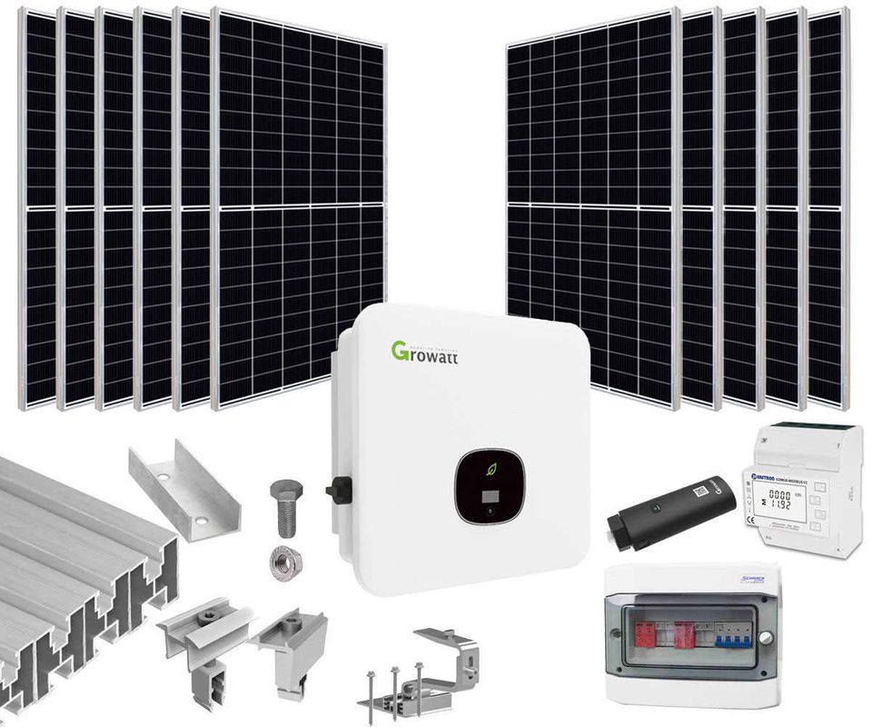Sistem de alimentare cu energie solara, 5KW, Trifazat, On-Grid, KIT5KW-3FAZE-GR-455