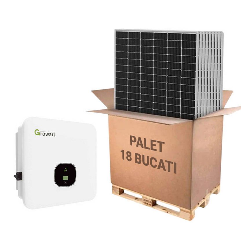 Sistem fotovoltaic cu Invertor Hibrid Tifazat GROWATT 8KW si 18 panouri Canadian Solar 460W, KIT MOD8000TL3-XH+CS6L-460MS