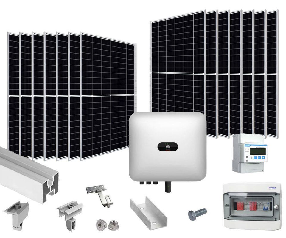 Sistem fotovoltaic hibrid 6KW, trifazat, montaj pe acoperis din tigla, KIT6KW-3FAZE-HUAWEI455