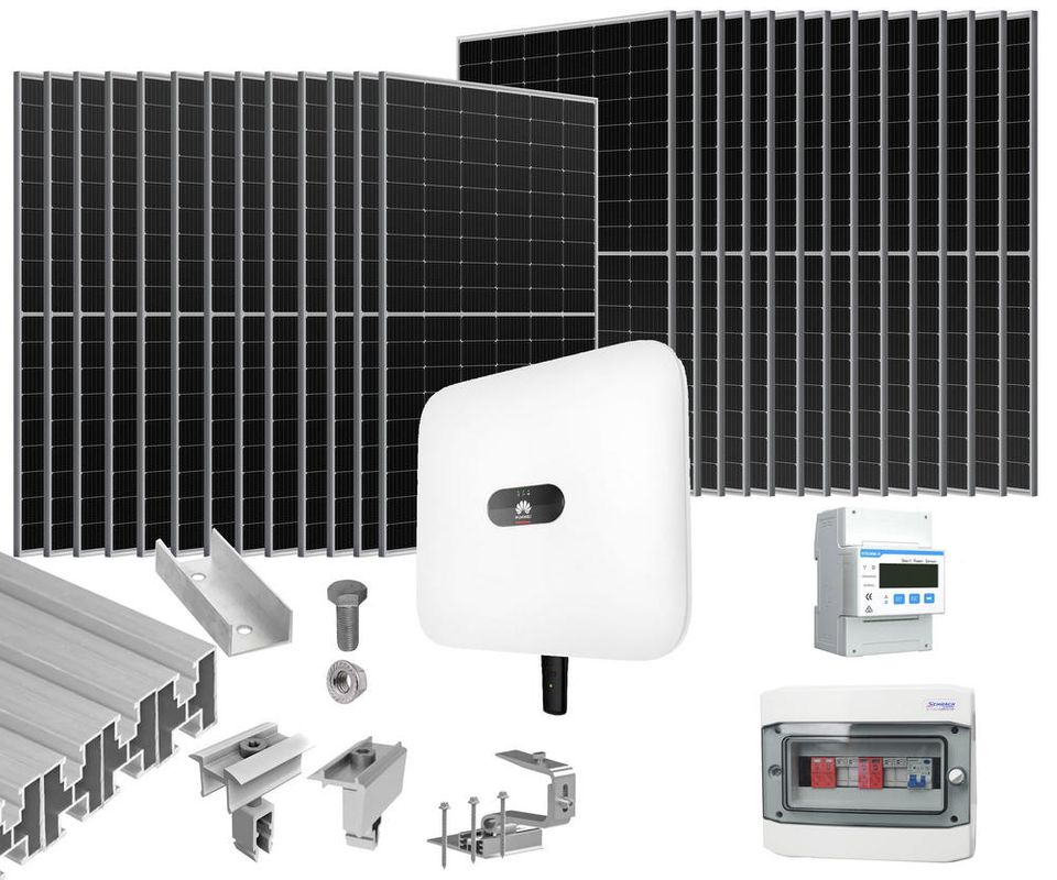 Sistem fotovoltaic ON-GRID 12KW, trifazat, montaj pe acoperis din tigla, KIT12KW-3FAZE-HUAWEI455