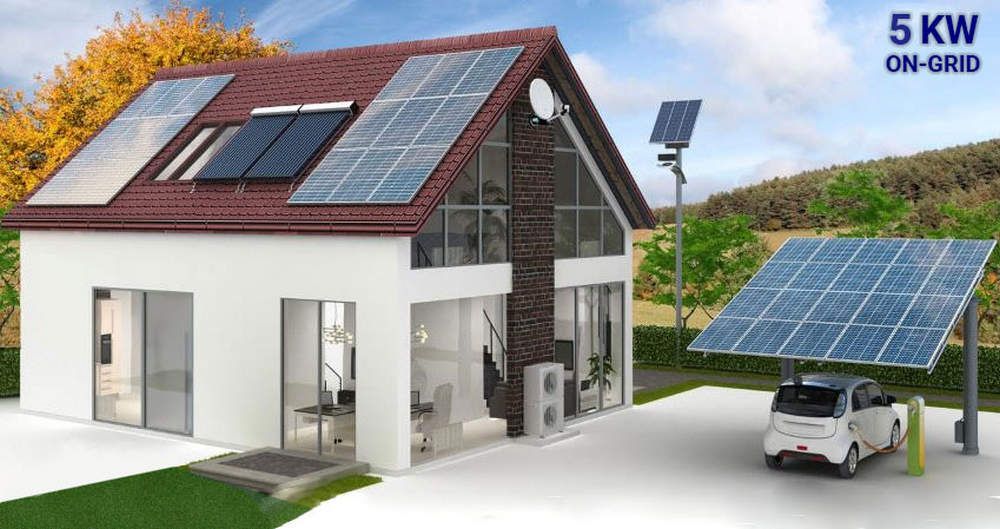 Sistem fotovoltaic trifazat, Hybrid 5KW cu baterii OFF-5KW-Huawei