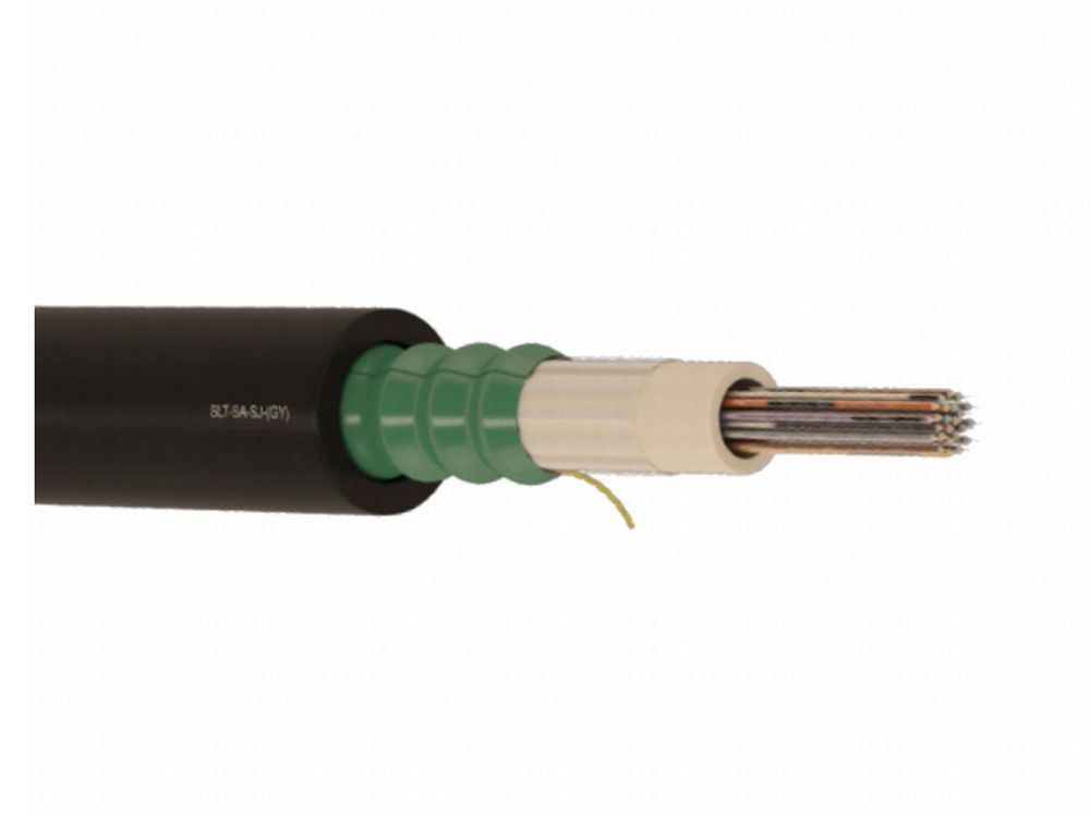 Fibra optica cu 12 fire, Single mode, 1200N, cu armatura, rola de 14ml, SLT-SA-SJ-(GY12)-12x15