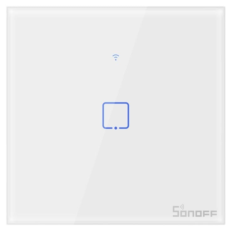 Intrerupator Wifi + RF incastrabil Alb 1 circuit, 433MHz, aplicatie mobila, SONOFF-TXT1EU1C