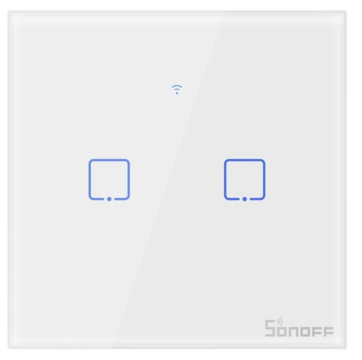 Intrerupator Wifi + RF incastrabil Alb 2 circuite SONOFF SONOFF-TXT1EU2C