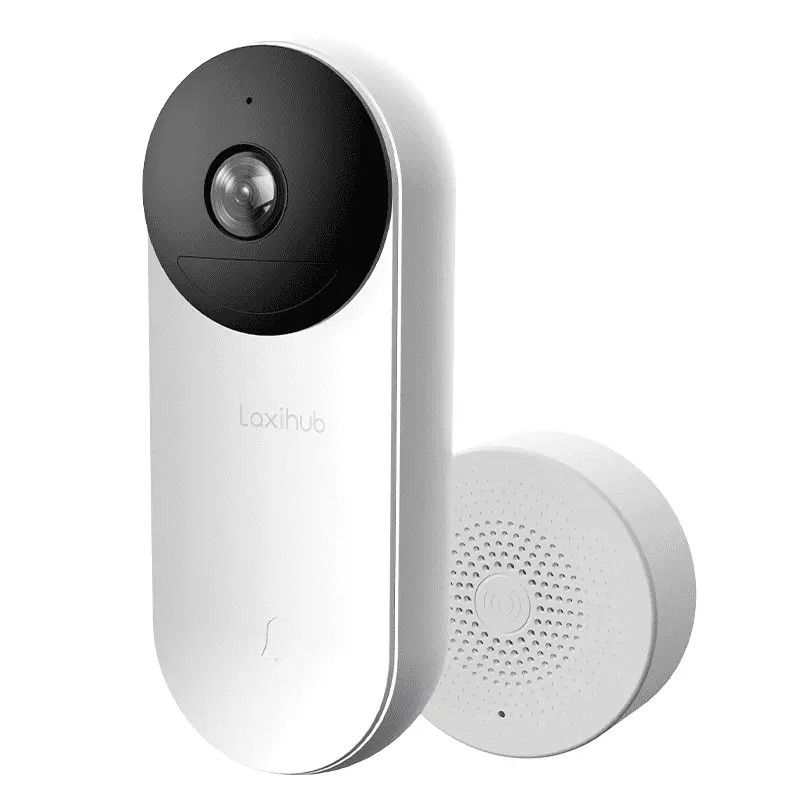 Sonerie wireless, cu baterii, camera de 2MP, Senzor PIR, Audio bidirectional, Compatibila cu Amazon Alexa, Google Assistant, IP65, Laxihub BELLCAM-TY