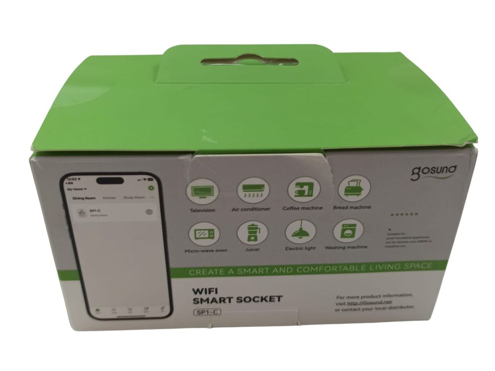 [RESIGILAT] Priza inteligenta pentru casa Gosund SP1-C-R1, Apple HomeKit, Wi-Fi 2.4GHz, 16A 3680W, monitorizare consum, timer, 2x bucati 