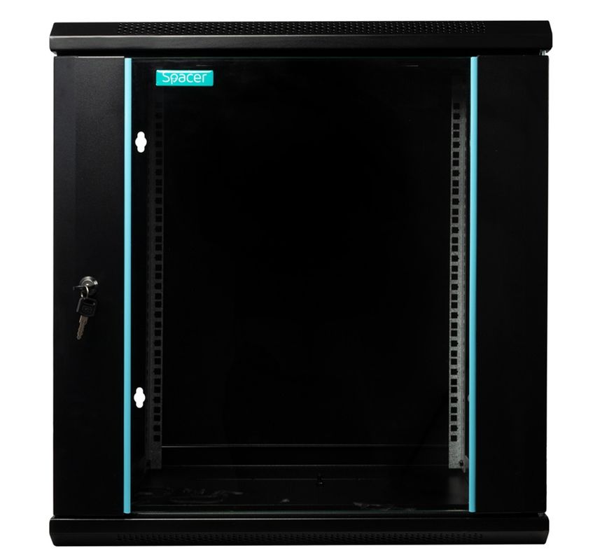 Rack perete 12U 19'' 600x450, negru, Spacer SPCW-12U-450-BK-03
