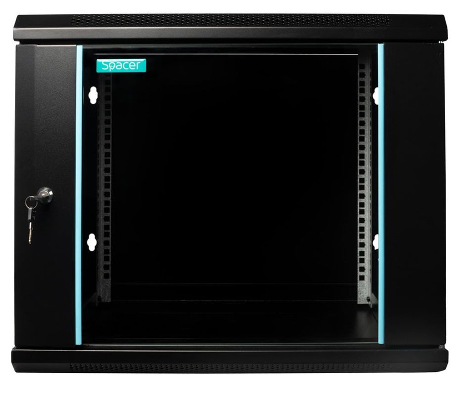 Rack perete 9U 19'' 600x450, negru, Spacer SPCW-9U-450-BK-03