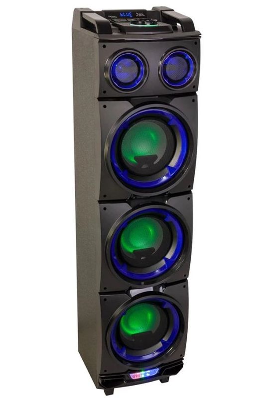 Boxa Portabila cu acumulator si lumini 300W, USB/SD/Bluetooth/FM/AUX/Chitara Ibiza Sound STANDUP308