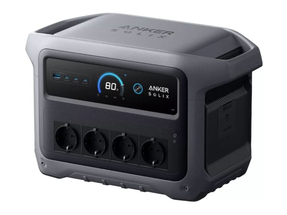 Statie alimentare portabila Anker Solix C1000X A17633A1, Generatia 2, 1024Wh, 2000W, LiFeP04, incarcare solara 600 W, UPS 10 ms, Gri