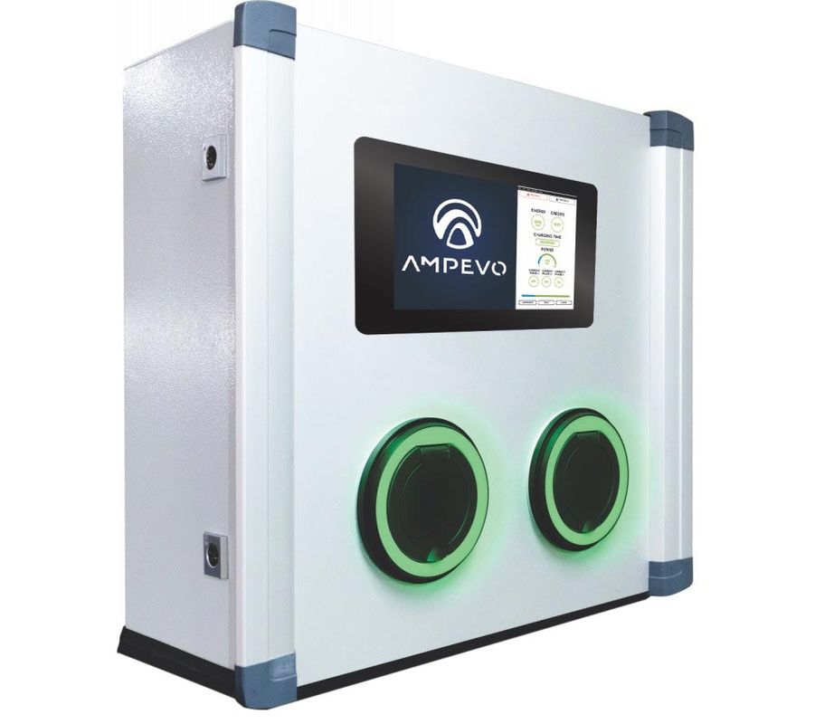 Statie de incarcare vehicule electrice, 2 x 22kW, 400VAC@64A, pentru zone rezidentiale sau parcari, 2 outlet-uri, GS344T2G - IK10