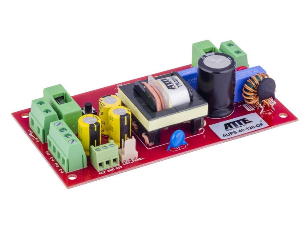 Sursa alimentare tamponata sisteme supraveghere ATTE AUPS-40-120-OF, 12V, 3.5A, 40W, fara carcasa, eficienta 92%, protectii multiple