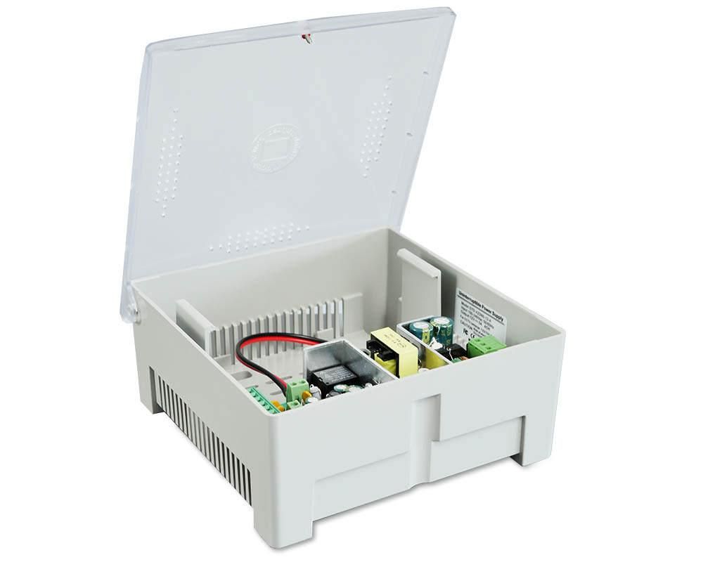 Sursa cu back-up, 12V, 5 Amperi, 4 iesiri protejate, cutie ABS, SAF-XZS60-12-4
