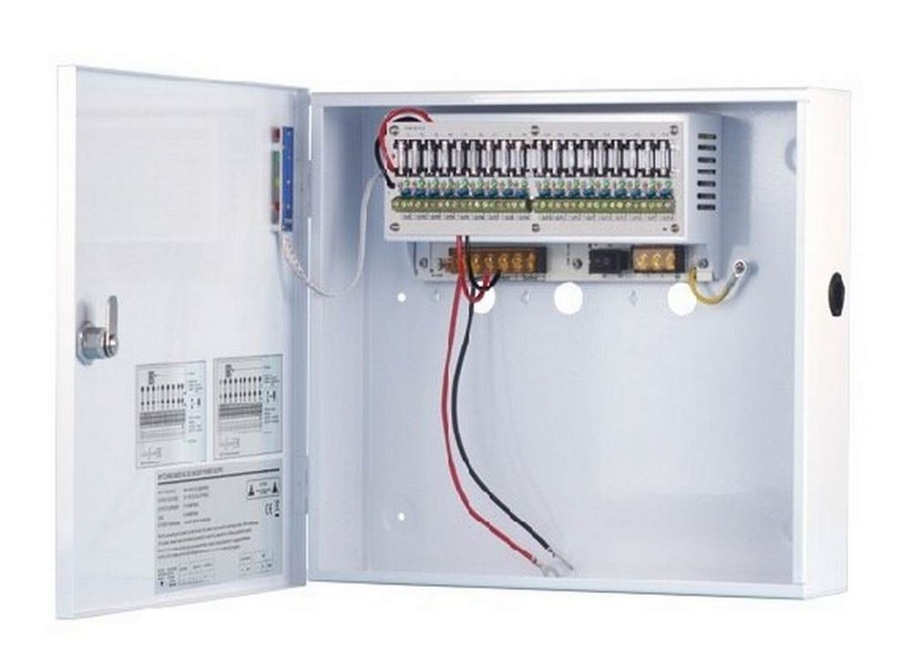 Sursa de alimentare cu back-up 12V, 10Ah, 18 iesiri protejate, Safer ZTP1210B-18F