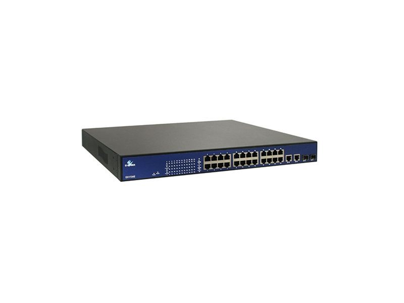 Switch 24 canale POE industrial pentru sisteme IP Rackabil
