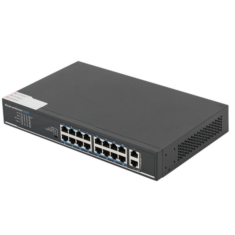Switch 16 porturi PoE+, Watchdog, 10/100Mbps, 2 porturi uplink, SF18P-LM