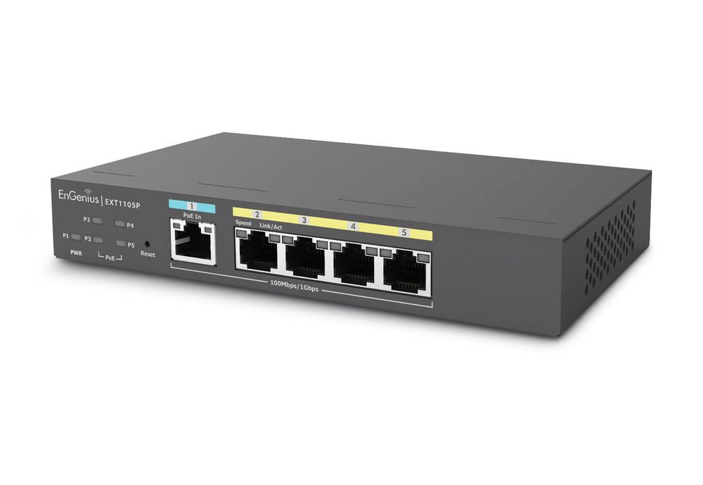 Switch Extender PoE, 4x GE PoE, 1x GE PD, cu management, EnGenius EXT1105P