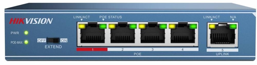 Switch Hikvision 4 porturi POE, DS-3E0105P-E(B)