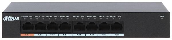 Switch POE 1000 Mbps 8 porturi 96W, Dahua, PFS3008-8GT-96