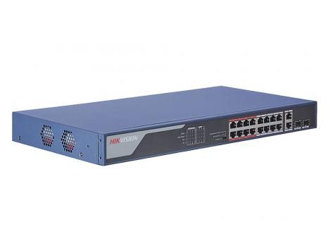 Switch PoE, 16+2 porturi, Hikvision DS-3E0318P-E(B)