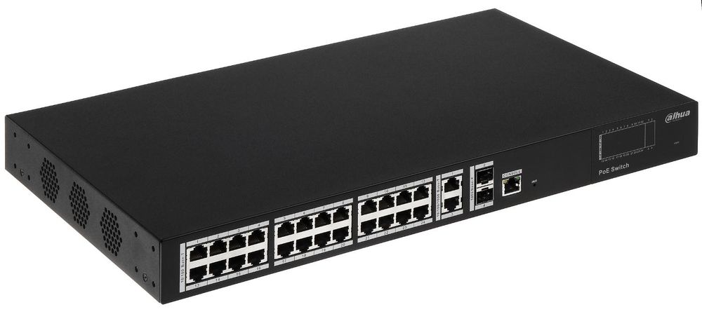 Switch Poe 24 canale + 2 Wan Gigabite + 2 SFP 370W Dahua PFS4228-24P-370