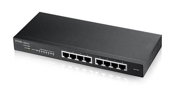 Switch retea business Zyxel GS1915-8-EU0101F, 8 porturi Gigabit RJ45, L2 management inteligent, Nebula cloud, fara ventilator, metal