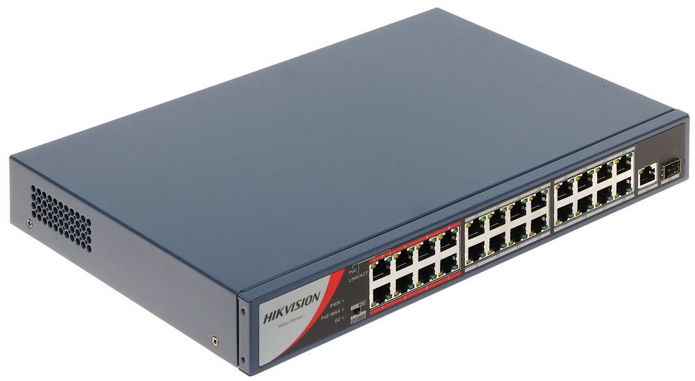 Switch 24 porturi, PoE 230W, 1x SFP, Hikvision, DS-3E0326P-E-M