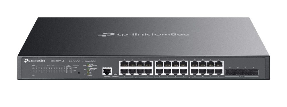 Switch 28 porturi Omada Tp-Link SG3428XPP-M2, 16 porturi PoE+, 8 porturi PoE++, 4 porturi SFP, 500W