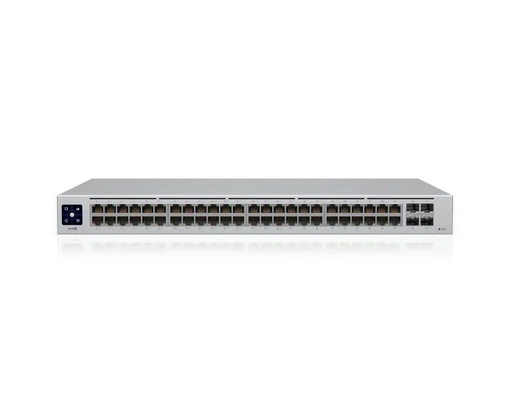 Switch Ubiquiti UniFi USW-48-POE, 52 porturi, 32x PoE 195W, Gigabit, 4 porturi SFP, cu management, montare in rack