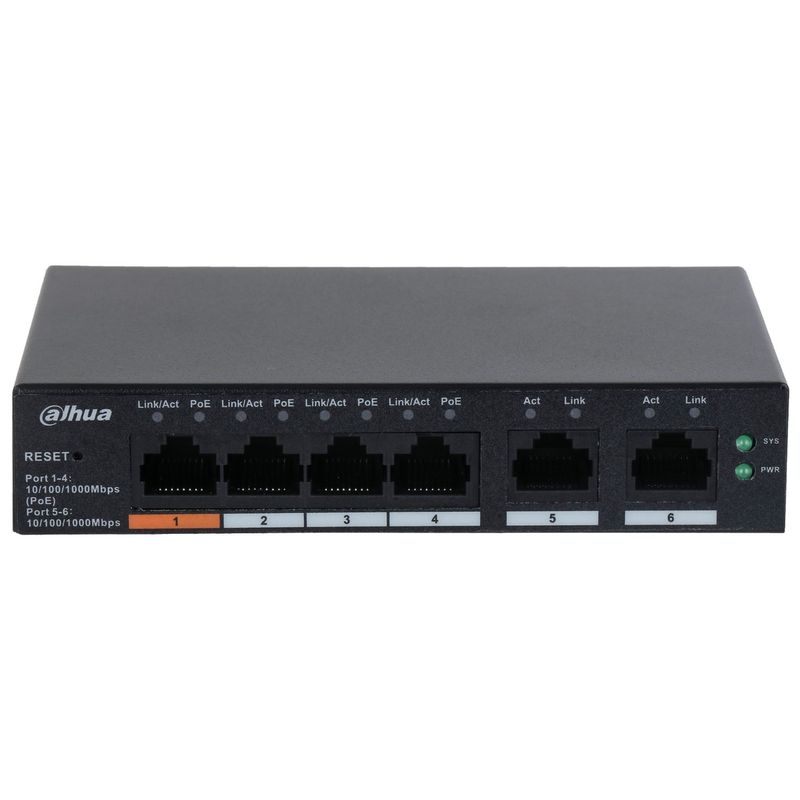 Switch 4 porturi PoE, Cloud Managed, Gigabit, Dahua CS4006-4GT-60