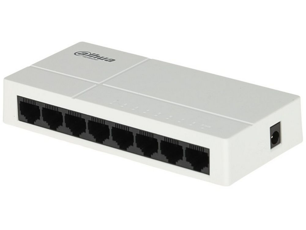 Switch 8 porturi Dahua SG1008L, pana la 1000Mbps, plug and play, 5V, 1A