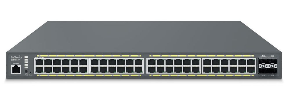 Switch Cloud Managed EnGenius ECS1552P, 48 porturi PoE+, 4 porturi SFP+, 410W