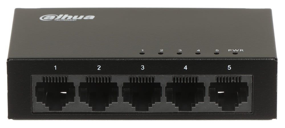Switch Dahua Eco Series cu 5 porturi Gigabit, 5VDC 1A, Plug and Play, PFS3005-5GT-V2