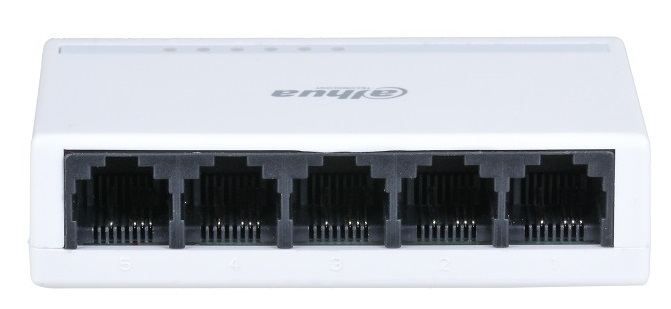 Switch retea 5 porturi Dahua, 100Mbps, fara management, plug and play, alimentator inclus, PFS3005-5ET-L