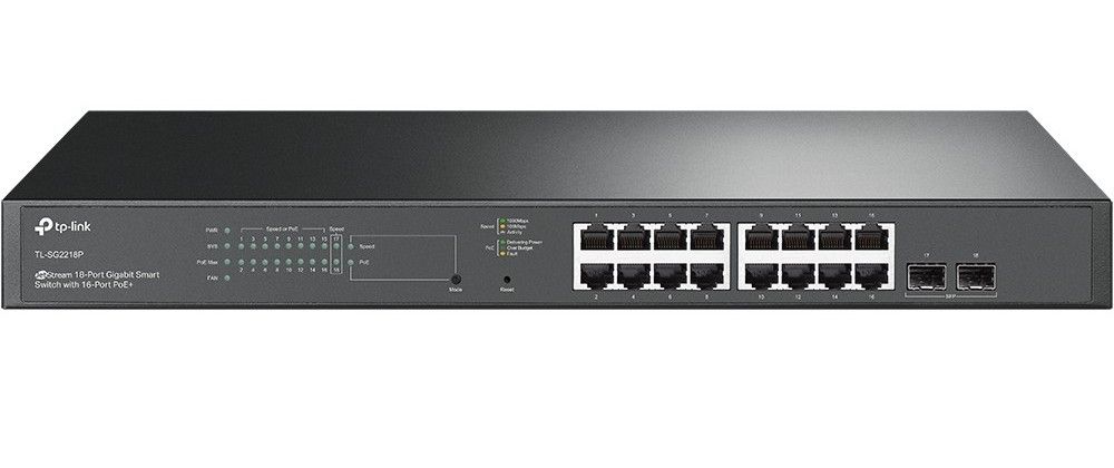Switch JetStream 18 porturi (16+2), 16x gigabit PoE, Tp-Link TL-SG2218P