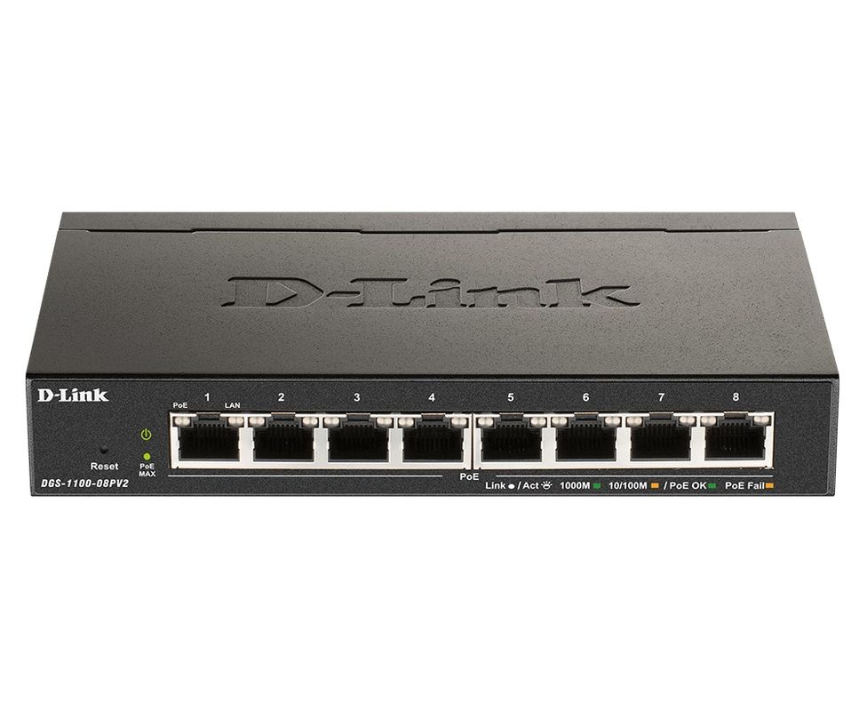 Switch PoE Gigabit cu 8 porturi, smart management, 64W, D-Link DGS-1100-08PV2