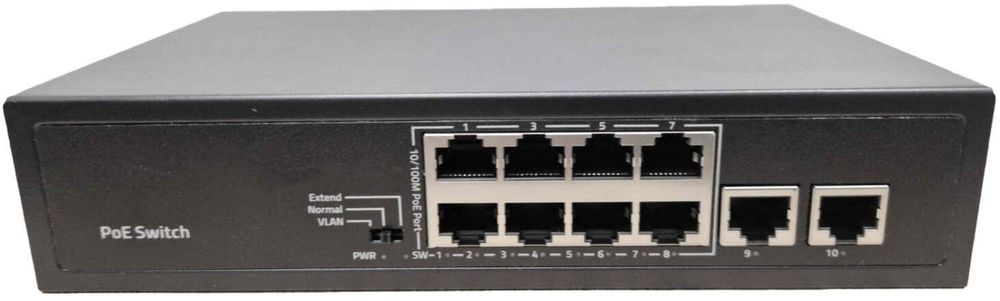 Switch PoE 8+2 porturi, 52V, 2.88A, 120W, Safer SAF-POE5203-10